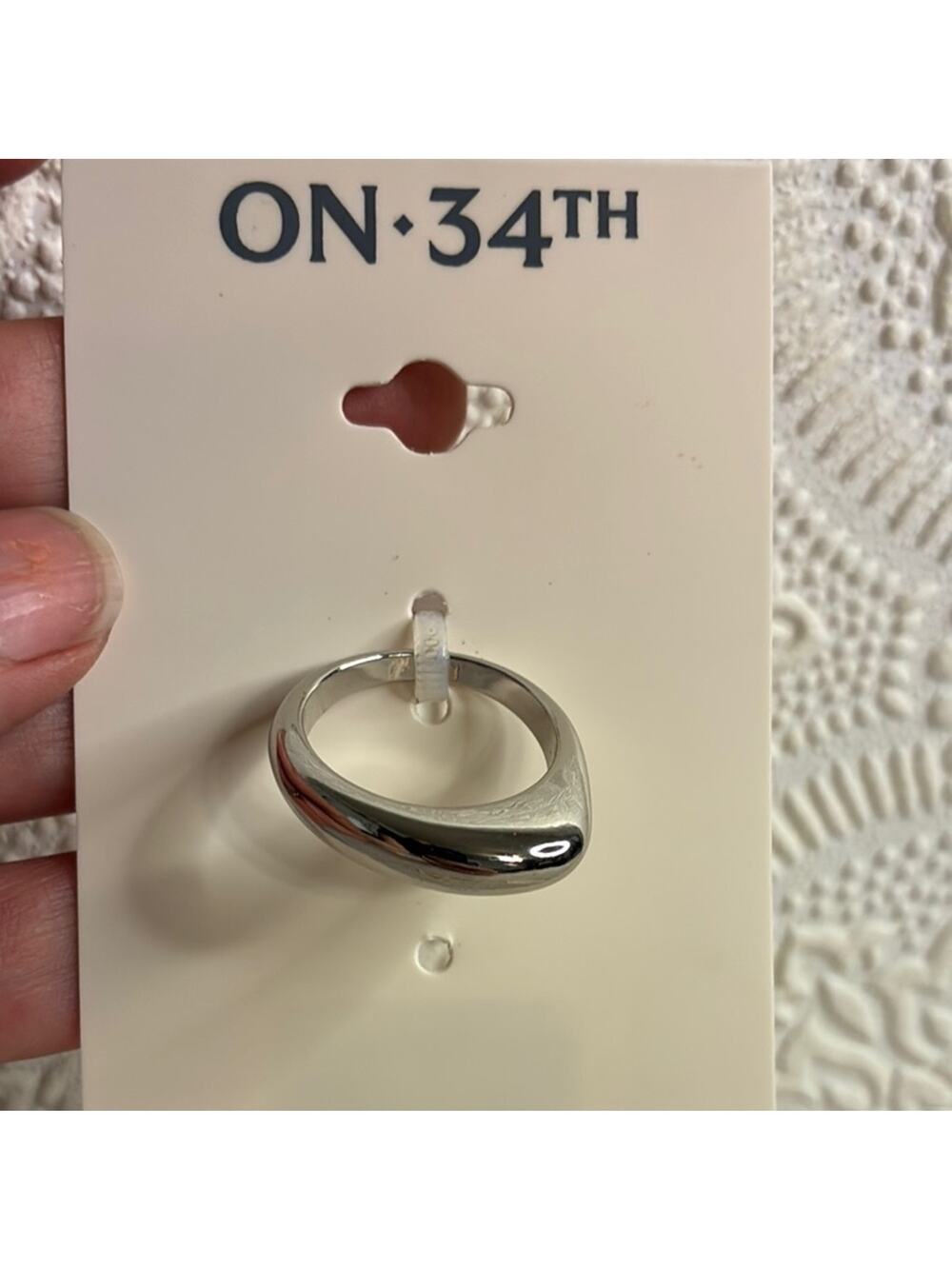 ON 34th Sleek Silver Ring
